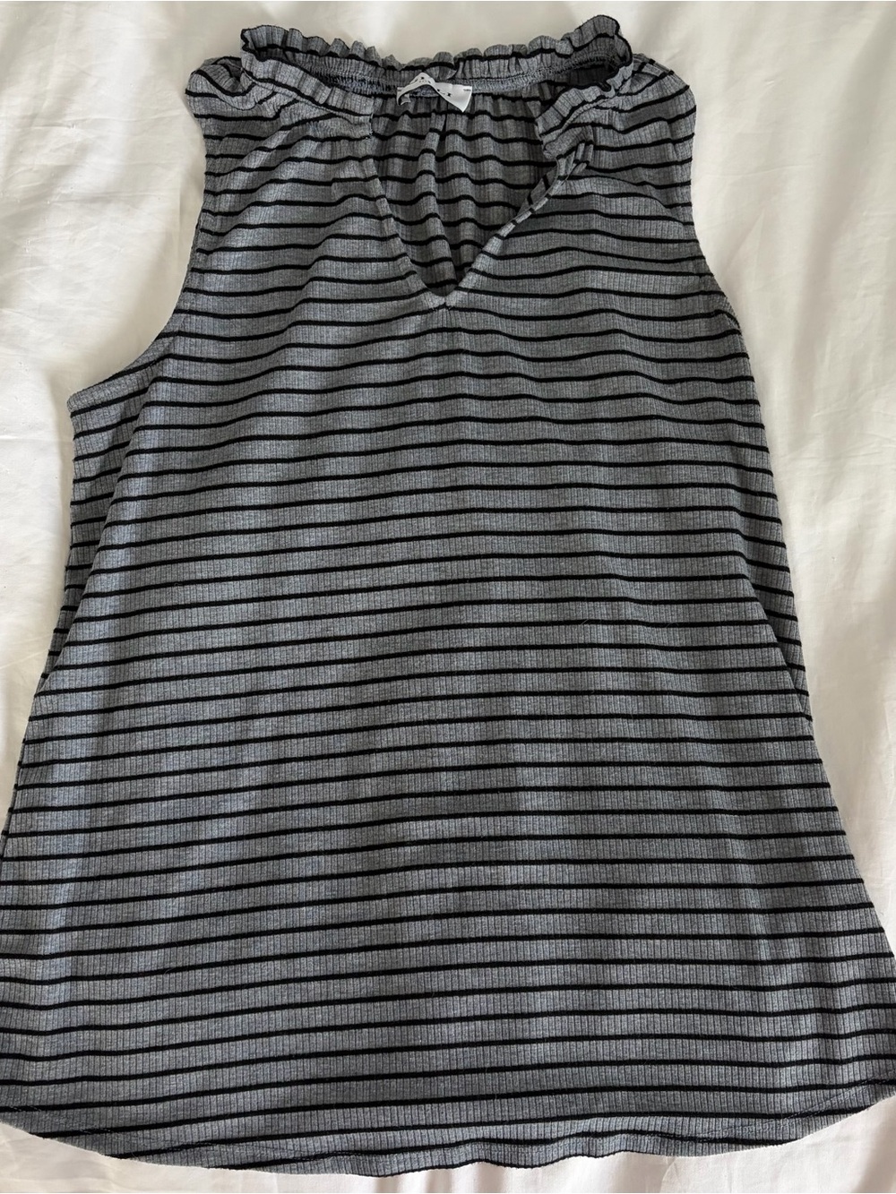 Michele Sleeveless V-Neck Striped Maternity Top XS